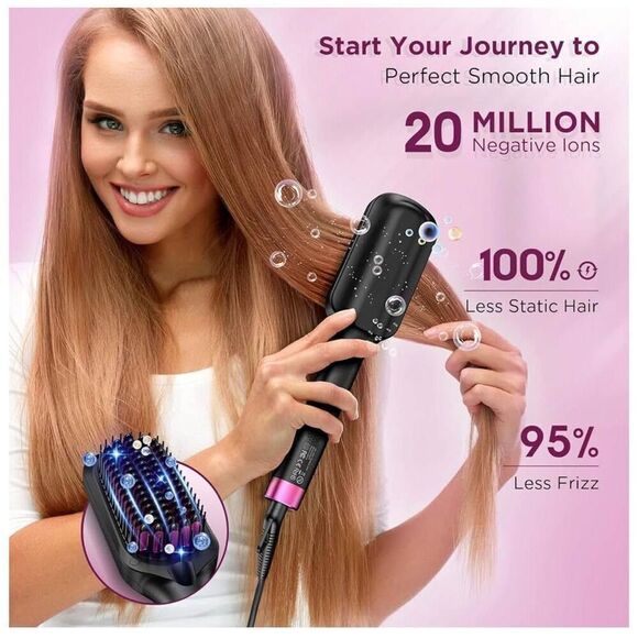 BRAND NEW 30s Fast Heated Negative Ionic Hair Straightening Brush,Global Voltage - Picture 2 of 9